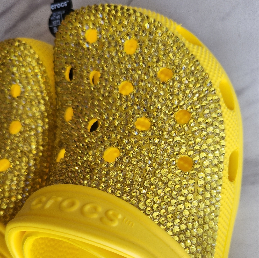 Brand New Custom Blinged Lemon Crocs Women's Size 9
